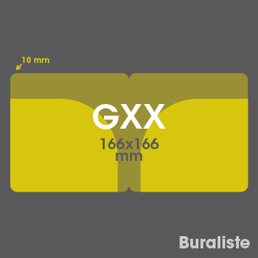 Gabarit GXX 166x166mm -  Pochette Plastique Couleur personnalisée