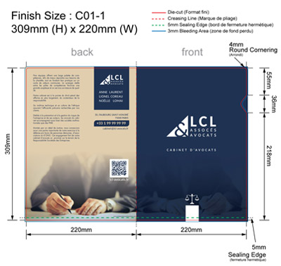 template AVOCAT 04 C01-1 -Personalized Colored Plastic Folder