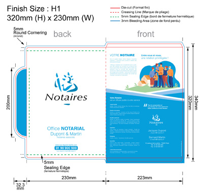 template NOTAIRY 03 H01 - Personalized Colored Plastic Folder