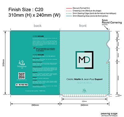 NOTARY 08 - Personalized Colored Plastic Folder